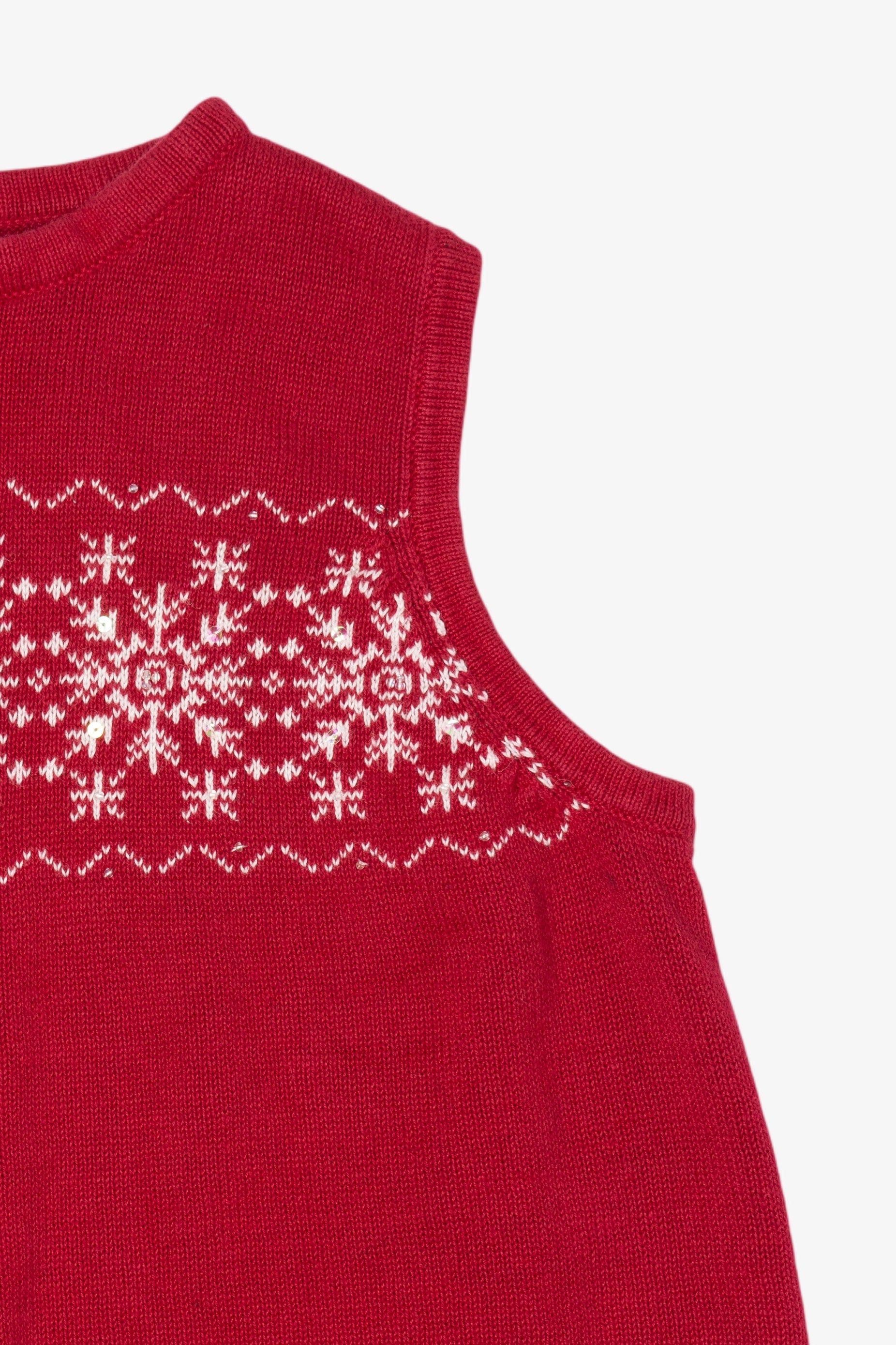 Vintage Red Breckenridge Snowflakes Ugly Christmas Vest (2000s)