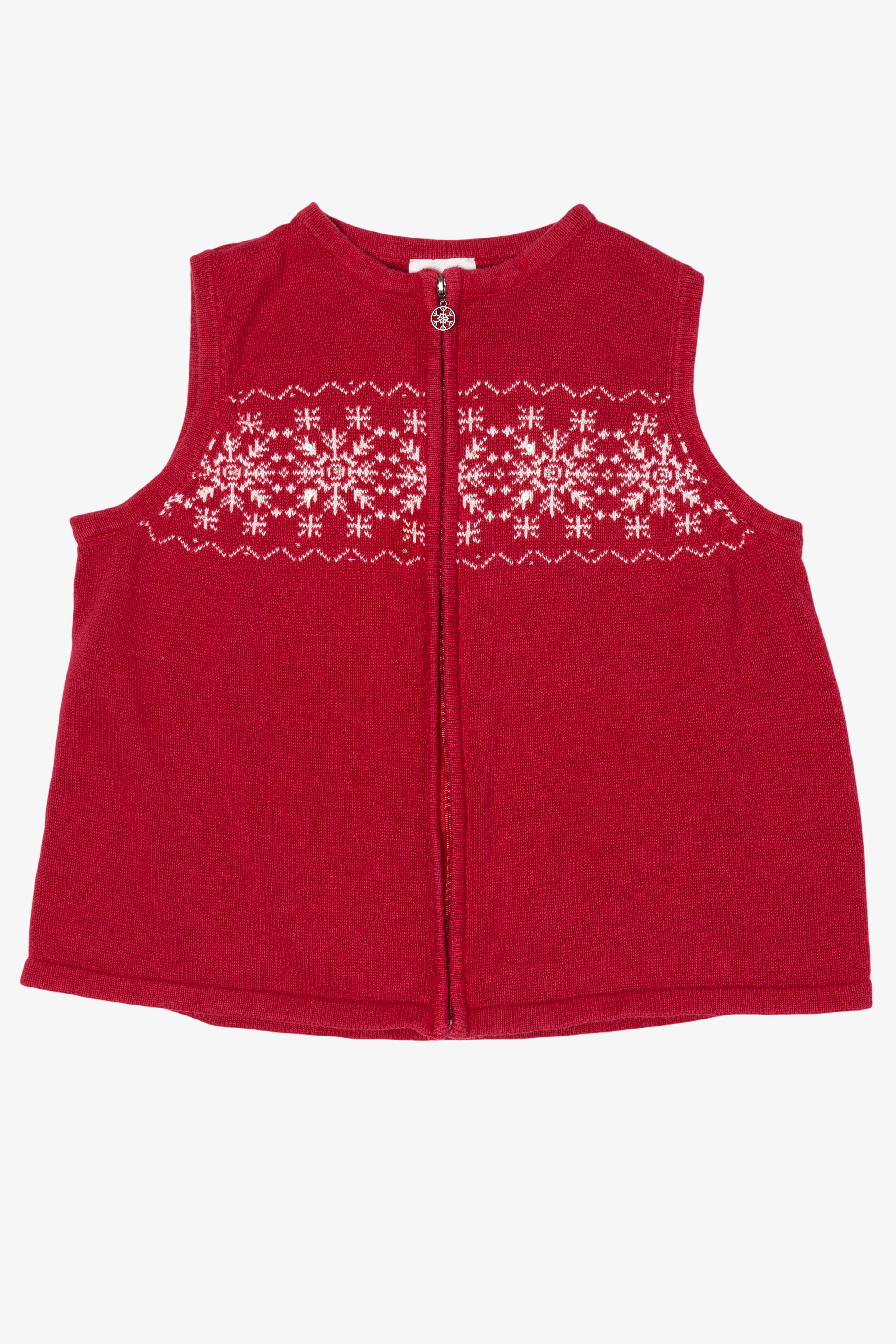 Vintage Red Breckenridge Snowflakes Ugly Christmas Vest (2000s)