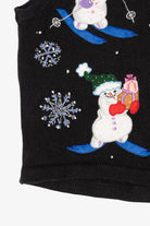 Vintage Black All Points Snowmen Ugly Christmas Vest (2000s)