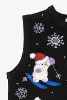 Vintage Black All Points Snowmen Ugly Christmas Vest (2000s)
