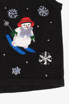 Vintage Black All Points Snowmen Ugly Christmas Vest (2000s)