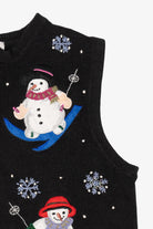 Vintage Black All Points Snowmen Ugly Christmas Vest (2000s)