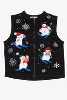 Vintage Black All Points Snowmen Ugly Christmas Vest (2000s)