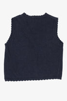 Vintage Navy Blue White Stag Teddy Bears Christmas Vest (1990s)