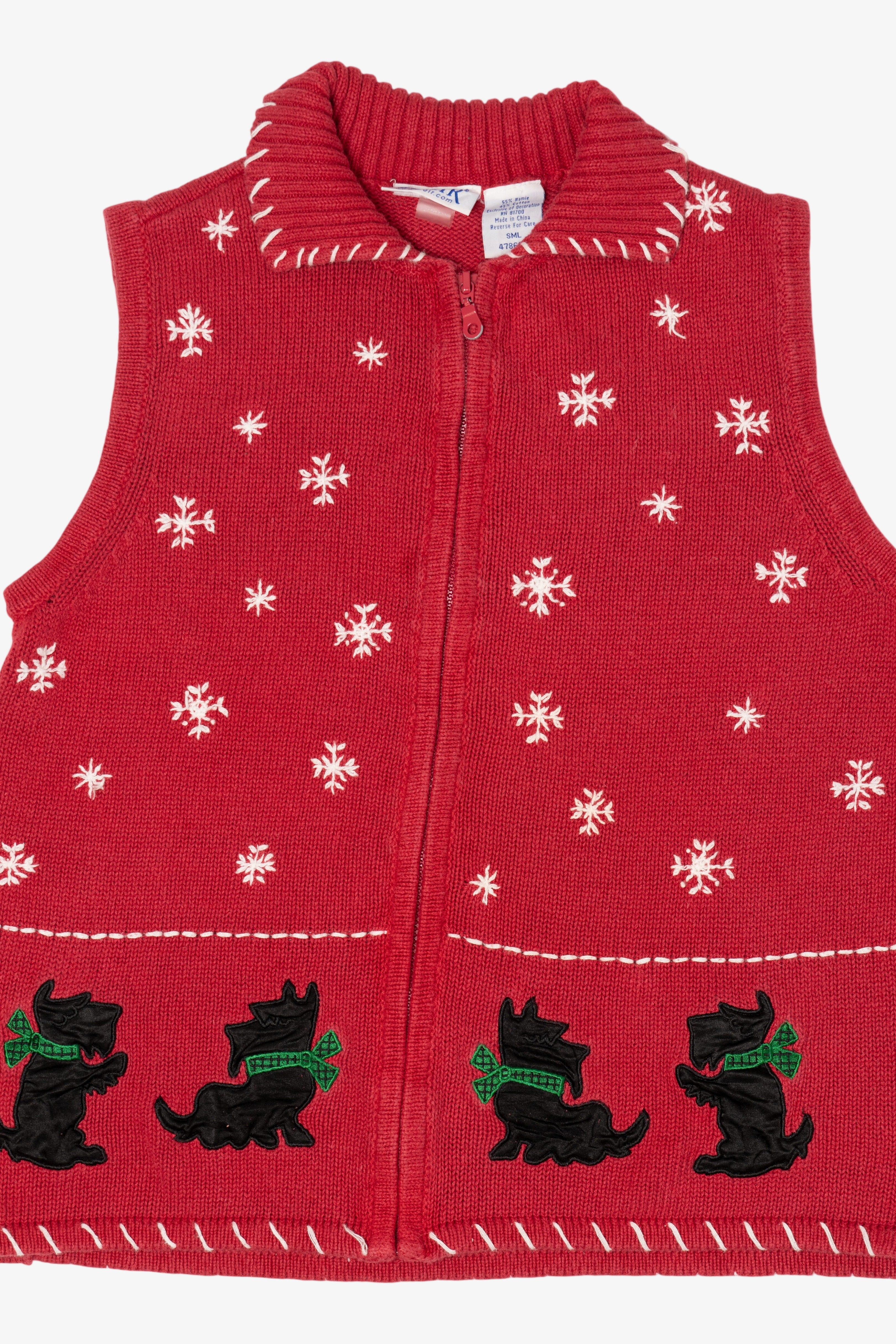 Vintage Red Blair Dogs Ugly Christmas Vest (2000s)