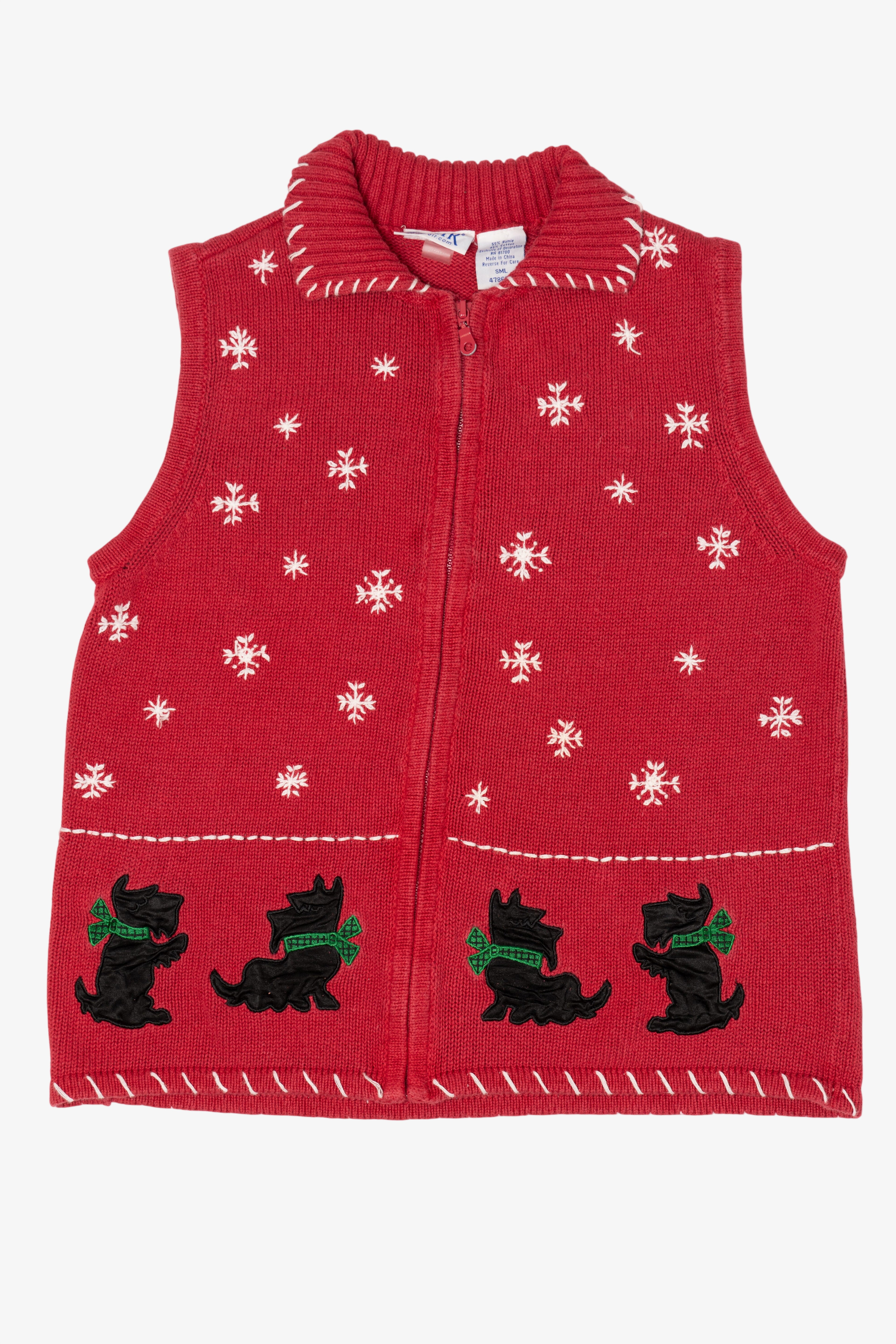 Vintage Red Blair Dogs Ugly Christmas Vest (2000s)