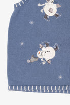 Vintage Light Blue Holiday Editions Skating Snowmen Ugly Christmas Vest (2000s)