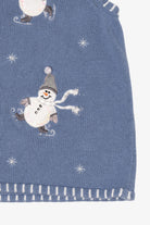 Vintage Light Blue Holiday Editions Skating Snowmen Ugly Christmas Vest (2000s)