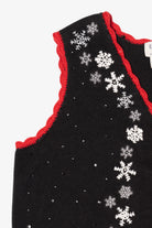 Vintage Black Basic Editions Snowflakes Ugly Christmas Vest (1990s)