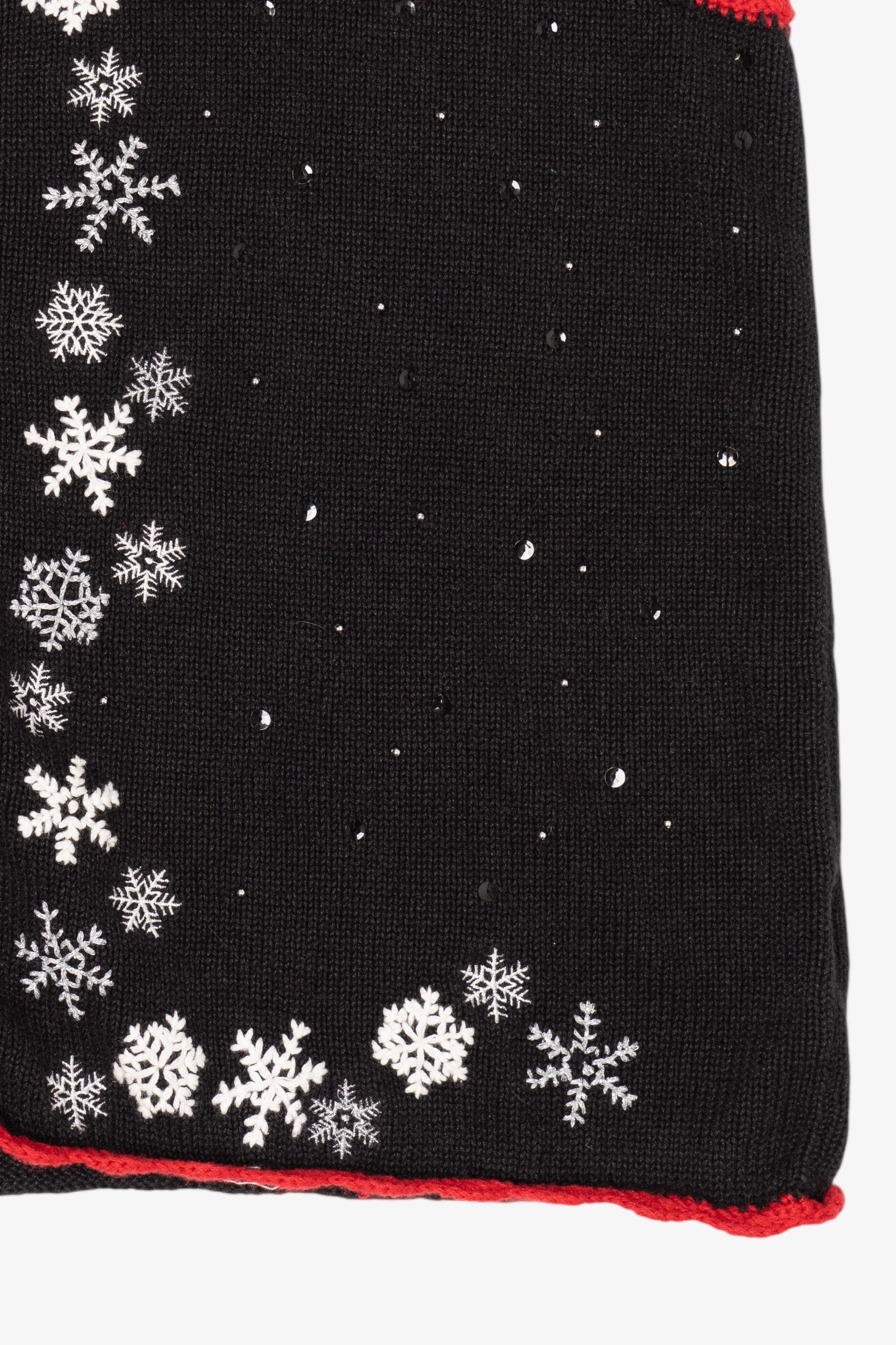 Vintage Black Basic Editions Snowflakes Ugly Christmas Vest (1990s)