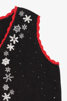 Vintage Black Basic Editions Snowflakes Ugly Christmas Vest (1990s)