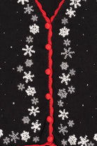 Vintage Black Basic Editions Snowflakes Ugly Christmas Vest (1990s)