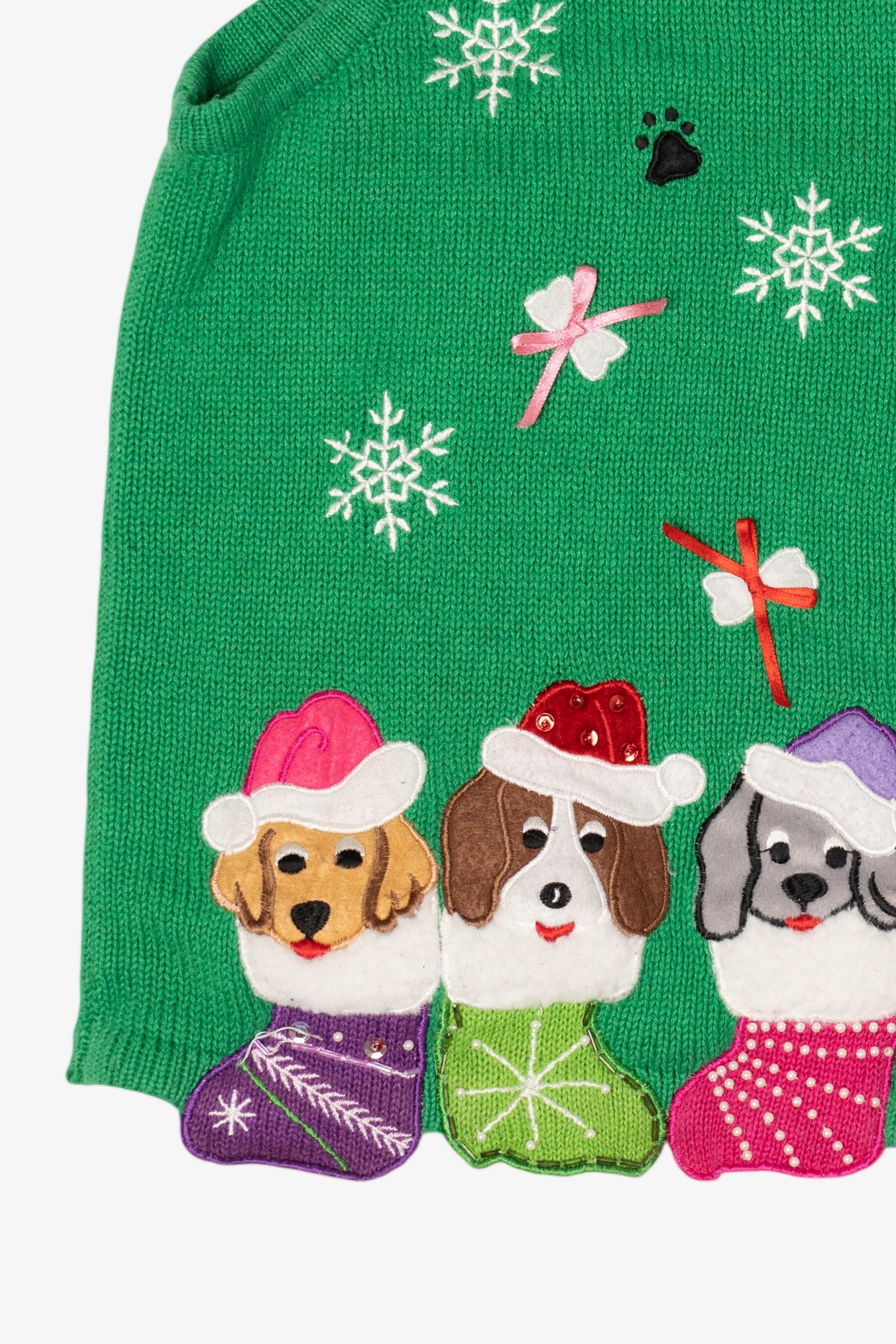 Vintage Green Kim Rogers Dogs Ugly Christmas Vest (2000s)