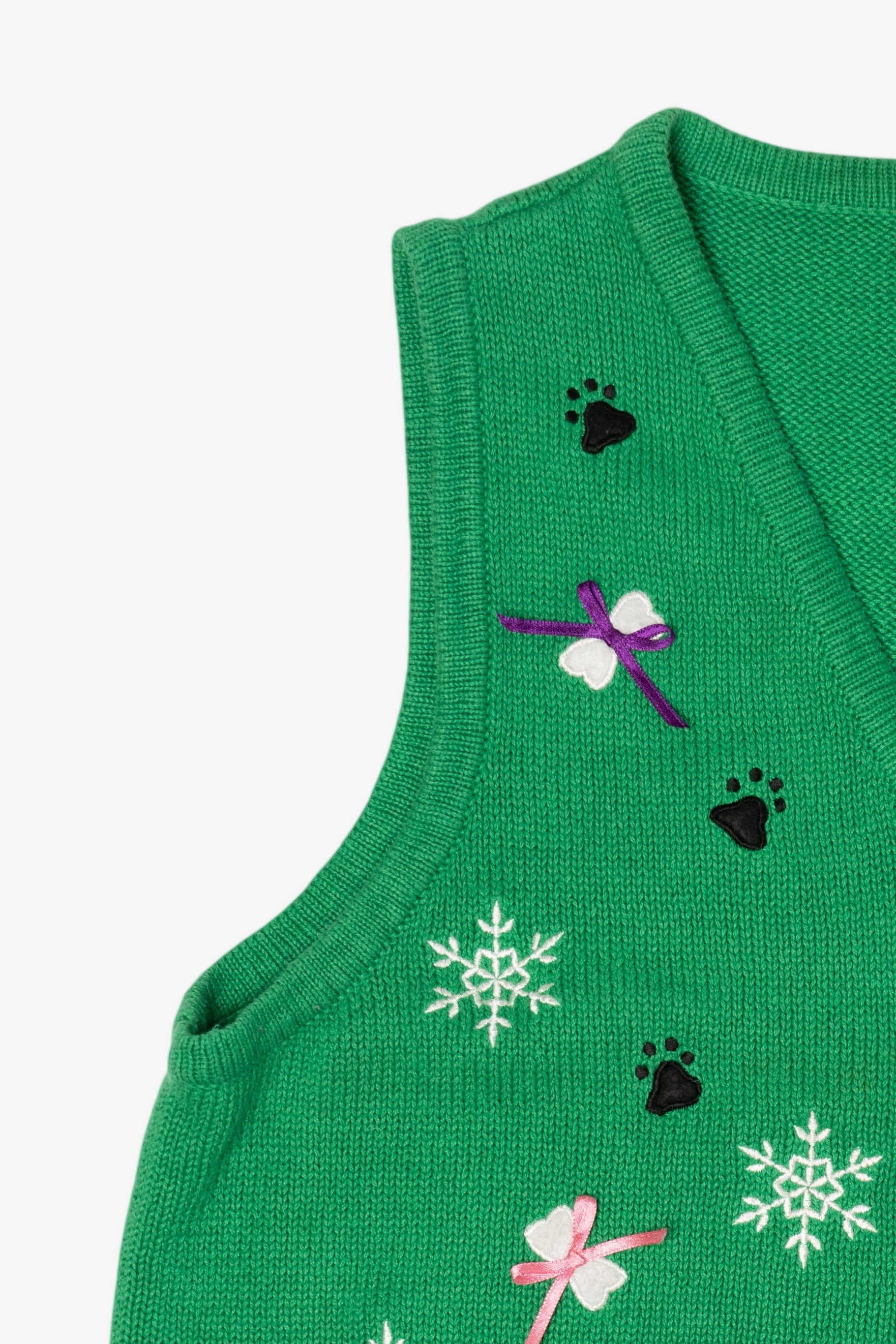 Vintage Green Kim Rogers Dogs Ugly Christmas Vest (2000s)