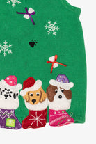 Vintage Green Kim Rogers Dogs Ugly Christmas Vest (2000s)