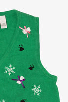 Vintage Green Kim Rogers Dogs Ugly Christmas Vest (2000s)