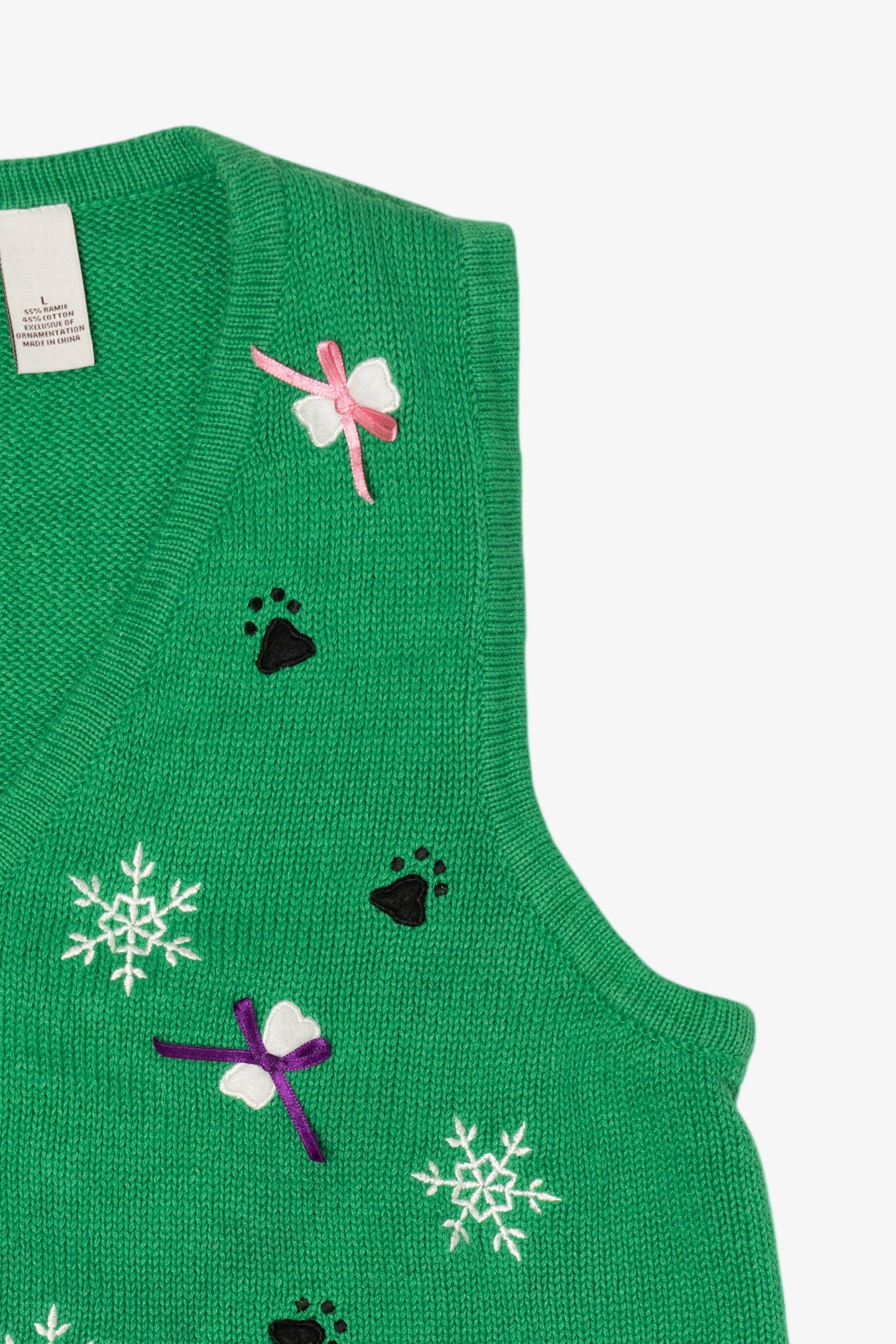 Vintage Green Kim Rogers Dogs Ugly Christmas Vest (2000s)