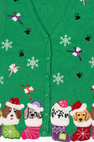 Vintage Green Kim Rogers Dogs Ugly Christmas Vest (2000s)