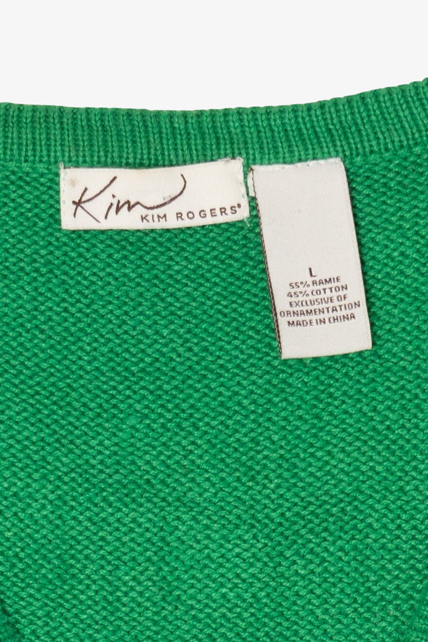 Vintage Green Kim Rogers Dogs Ugly Christmas Vest (2000s)