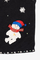 Vintage Black Mercer Street Studio Snowmen Ugly Christmas Vest (2000s)