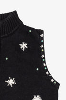 Vintage Black Mercer Street Studio Snowmen Ugly Christmas Vest (2000s)