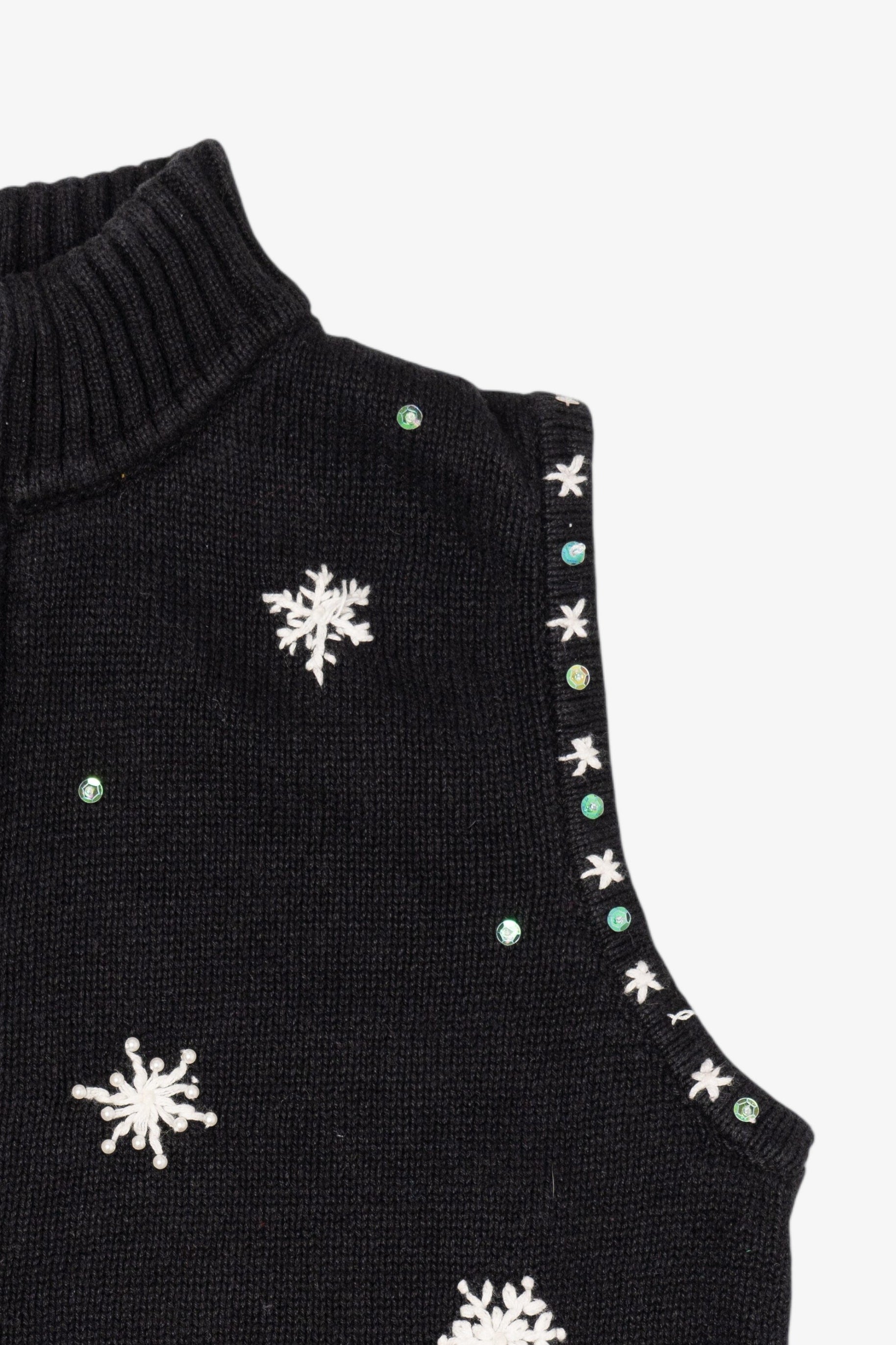 Vintage Black Mercer Street Studio Snowmen Ugly Christmas Vest (2000s)
