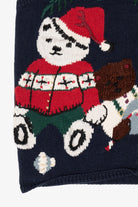 Vintage Navy Blue Capacity Presents Under The Tree Ugly Christmas Vest (1990s)