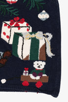 Vintage Navy Blue Capacity Presents Under The Tree Ugly Christmas Vest (1990s)