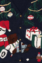 Vintage Navy Blue Capacity Presents Under The Tree Ugly Christmas Vest (1990s)