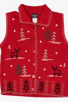 Vintage Red Southern Lady Ugly Christmas Vest (1990s)