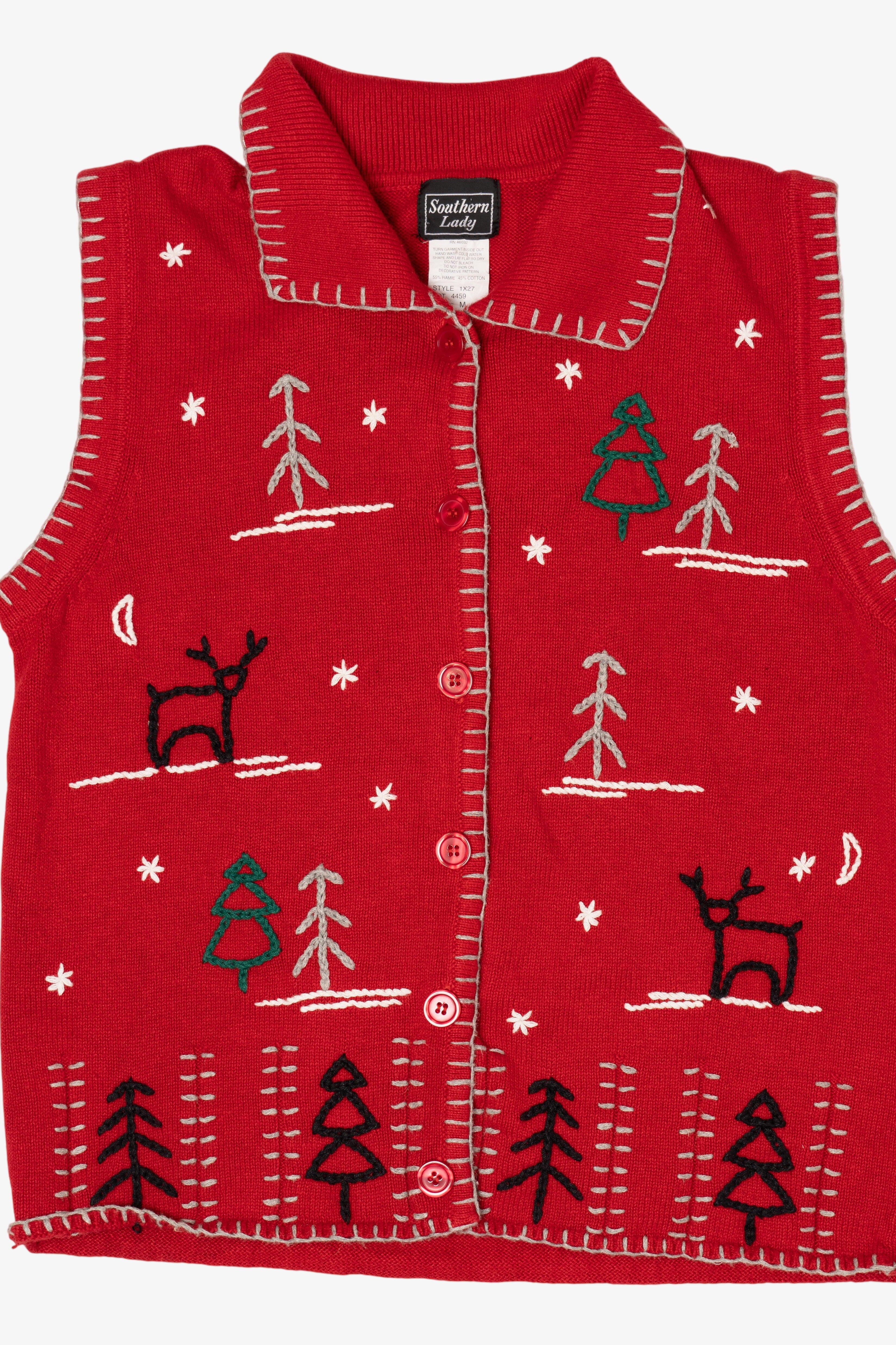 Vintage Red Southern Lady Ugly Christmas Vest (1990s)