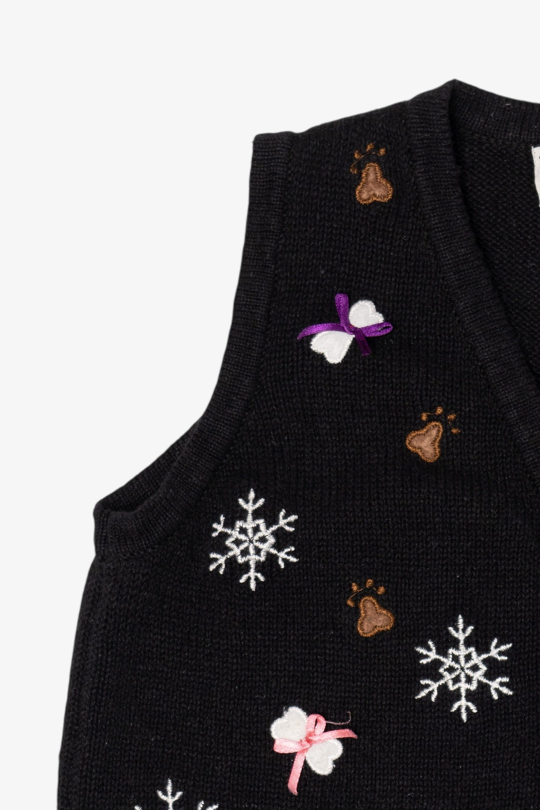 Vintage Black Tiara International Dogs In Stocking Ugly Christmas Vest (2000s)