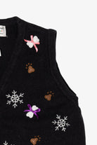 Vintage Black Tiara International Dogs In Stocking Ugly Christmas Vest (2000s)