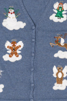 Vintage Blue Merry & Bright Angels Ugly Christmas Vest (2000s)