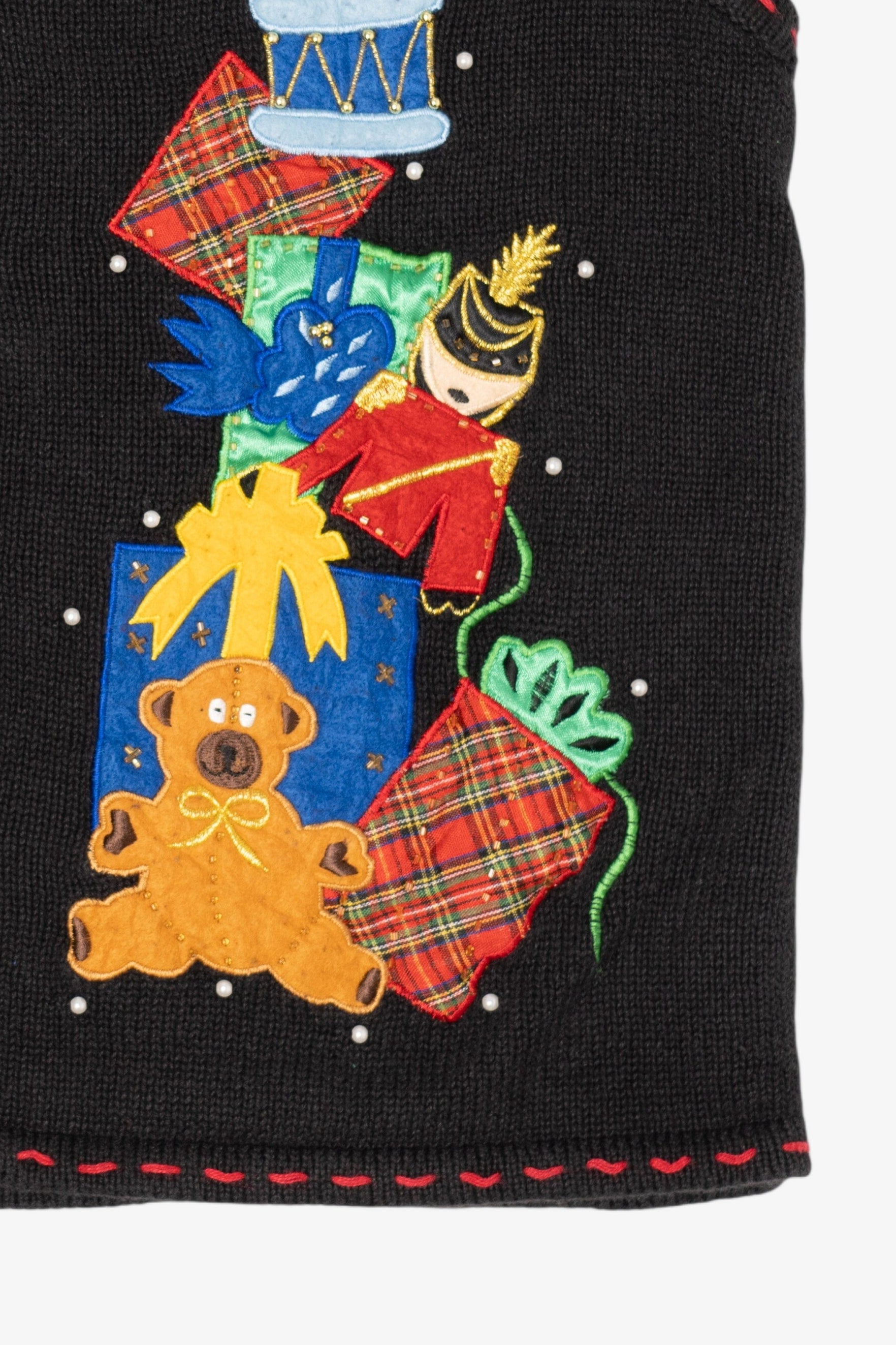Vintage Black Bobbie Brooks Presents Ugly Christmas Vest (1990s)