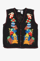 Vintage Black Bobbie Brooks Presents Ugly Christmas Vest (1990s)