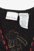 Vintage Black Bobbie Brooks Presents Ugly Christmas Vest (1990s)