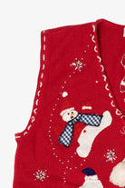Vintage Red Bobbie Brooks Snowmen Ugly Christmas Vest (1990s)