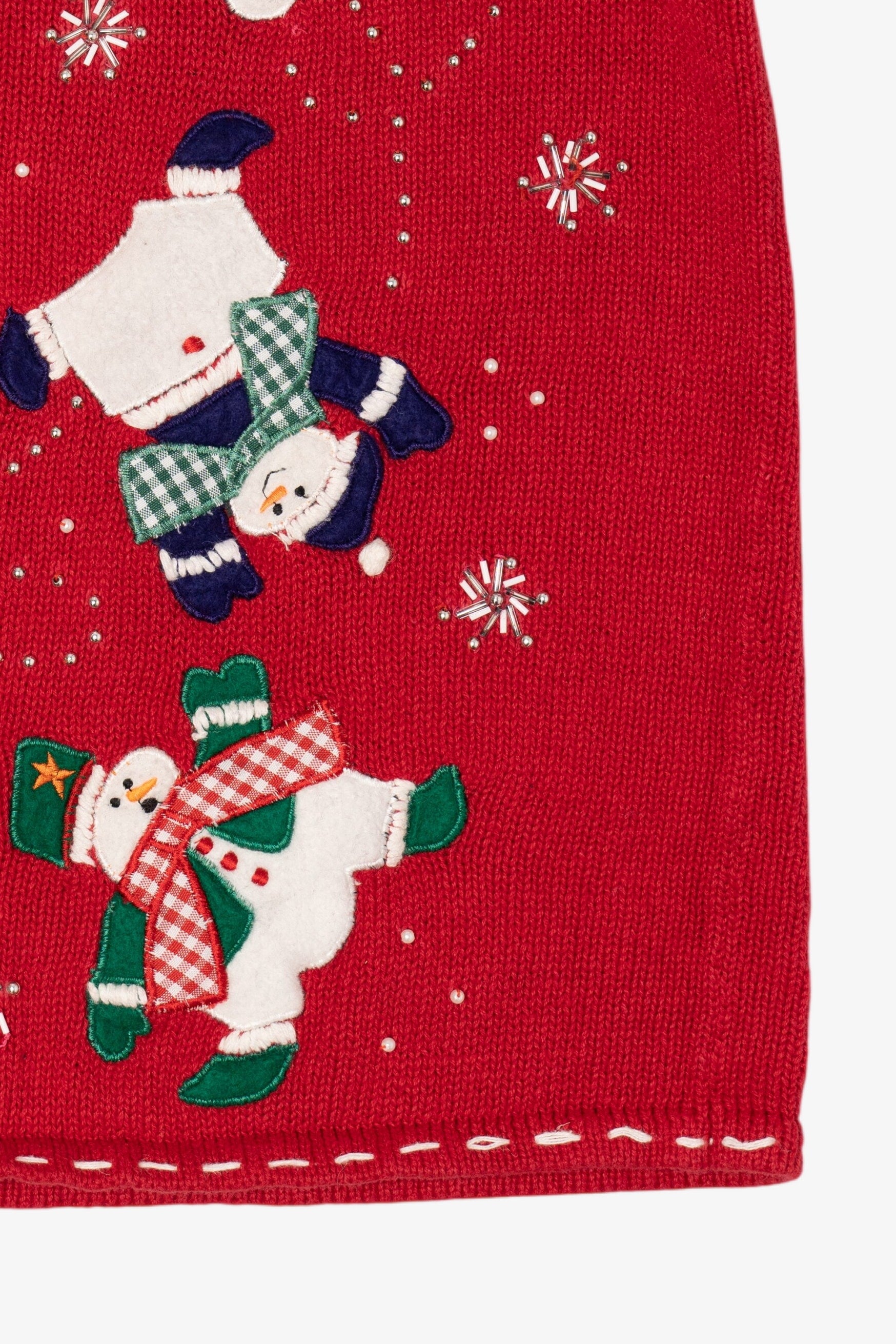Vintage Red Bobbie Brooks Snowmen Ugly Christmas Vest (1990s)
