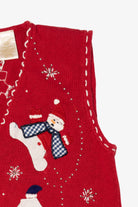 Vintage Red Bobbie Brooks Snowmen Ugly Christmas Vest (1990s)