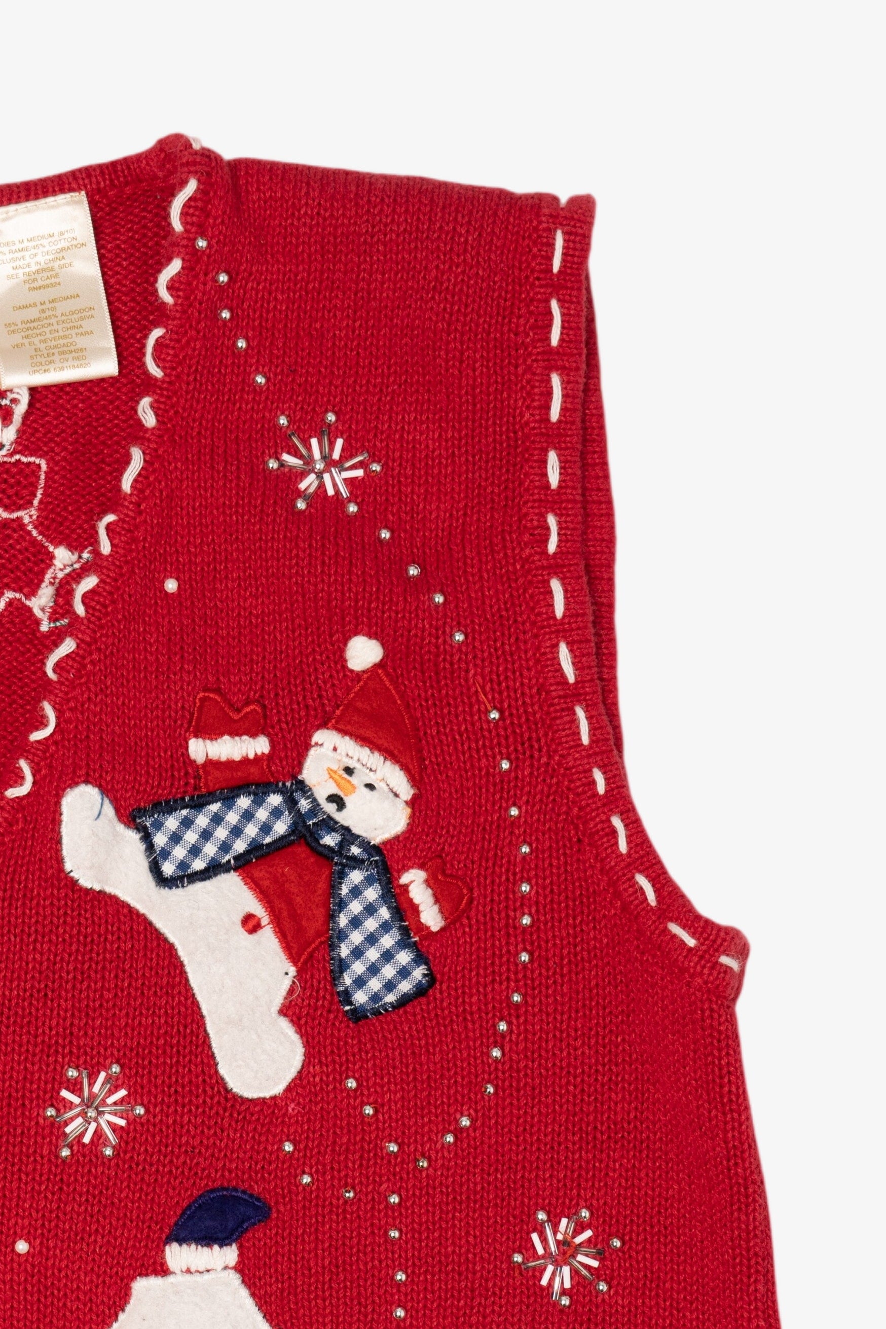 Vintage Red Bobbie Brooks Snowmen Ugly Christmas Vest (1990s)