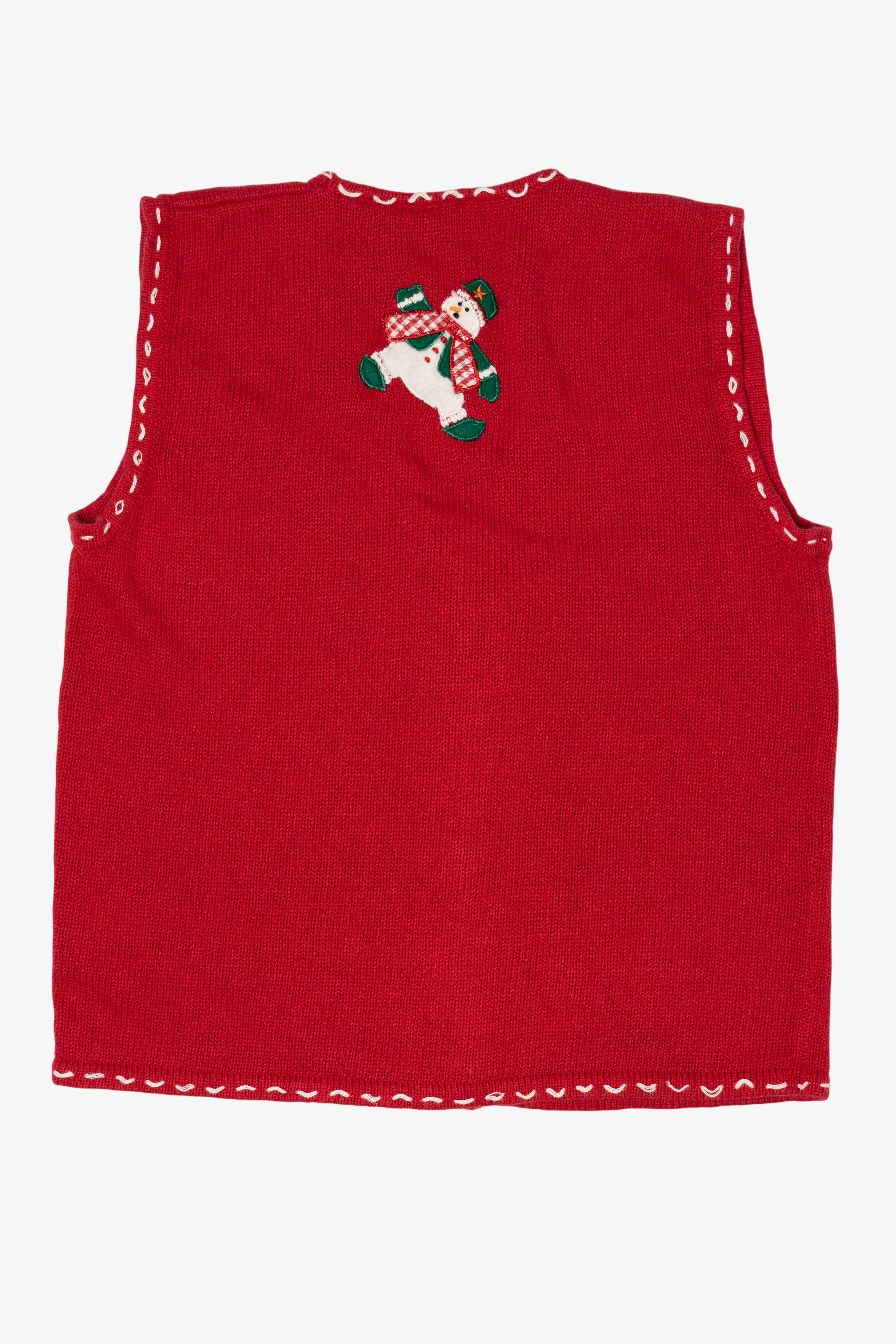 Vintage Red Bobbie Brooks Snowmen Ugly Christmas Vest (1990s)