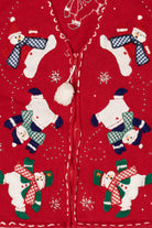 Vintage Red Bobbie Brooks Snowmen Ugly Christmas Vest (1990s)