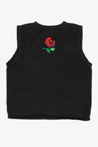 Vintage Black Bobbie Brooks Poinsettias Ugly Christmas Vest (1990s)
