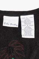 Vintage Black Bobbie Brooks Poinsettias Ugly Christmas Vest (1990s)