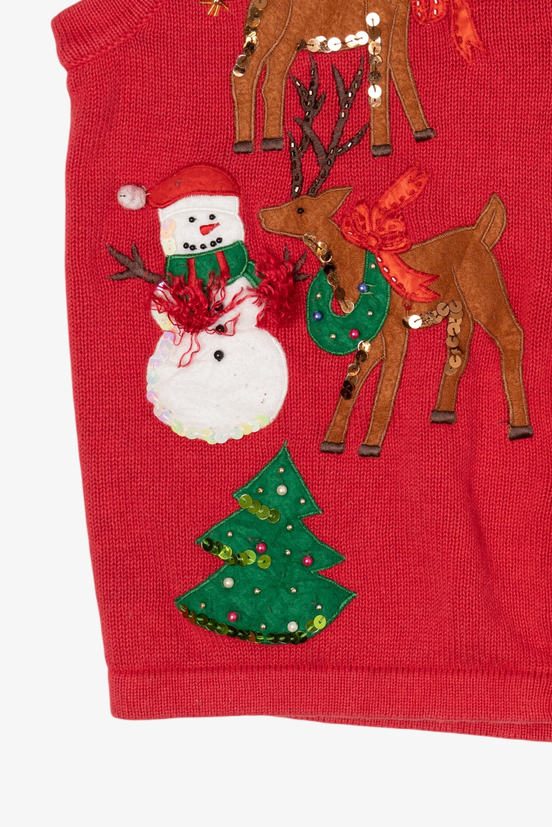 Vintage Red Lisa International Reindeer Christmas Vest (1990s)
