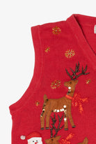 Vintage Red Lisa International Reindeer Christmas Vest (1990s)
