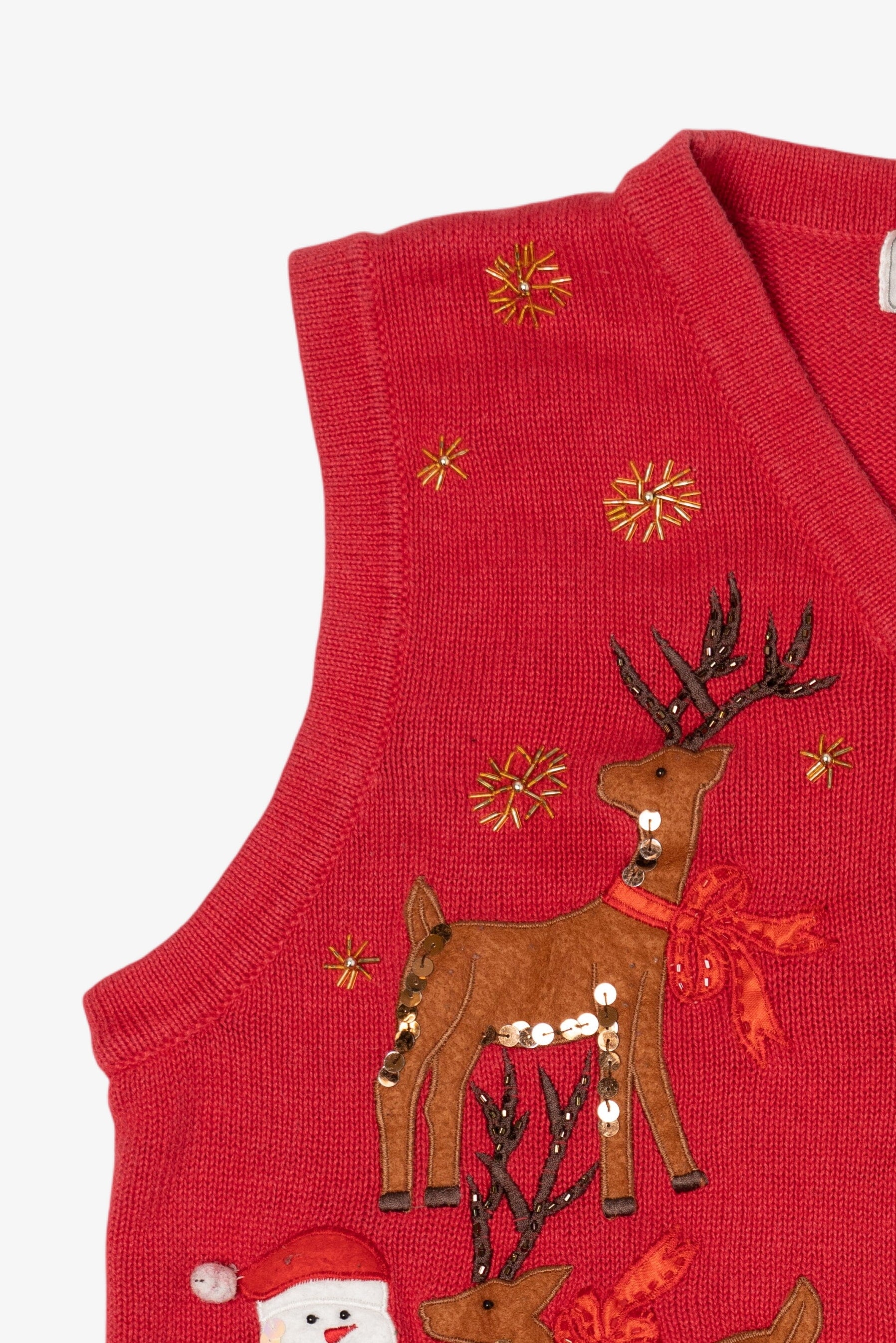Vintage Red Lisa International Reindeer Christmas Vest (1990s)
