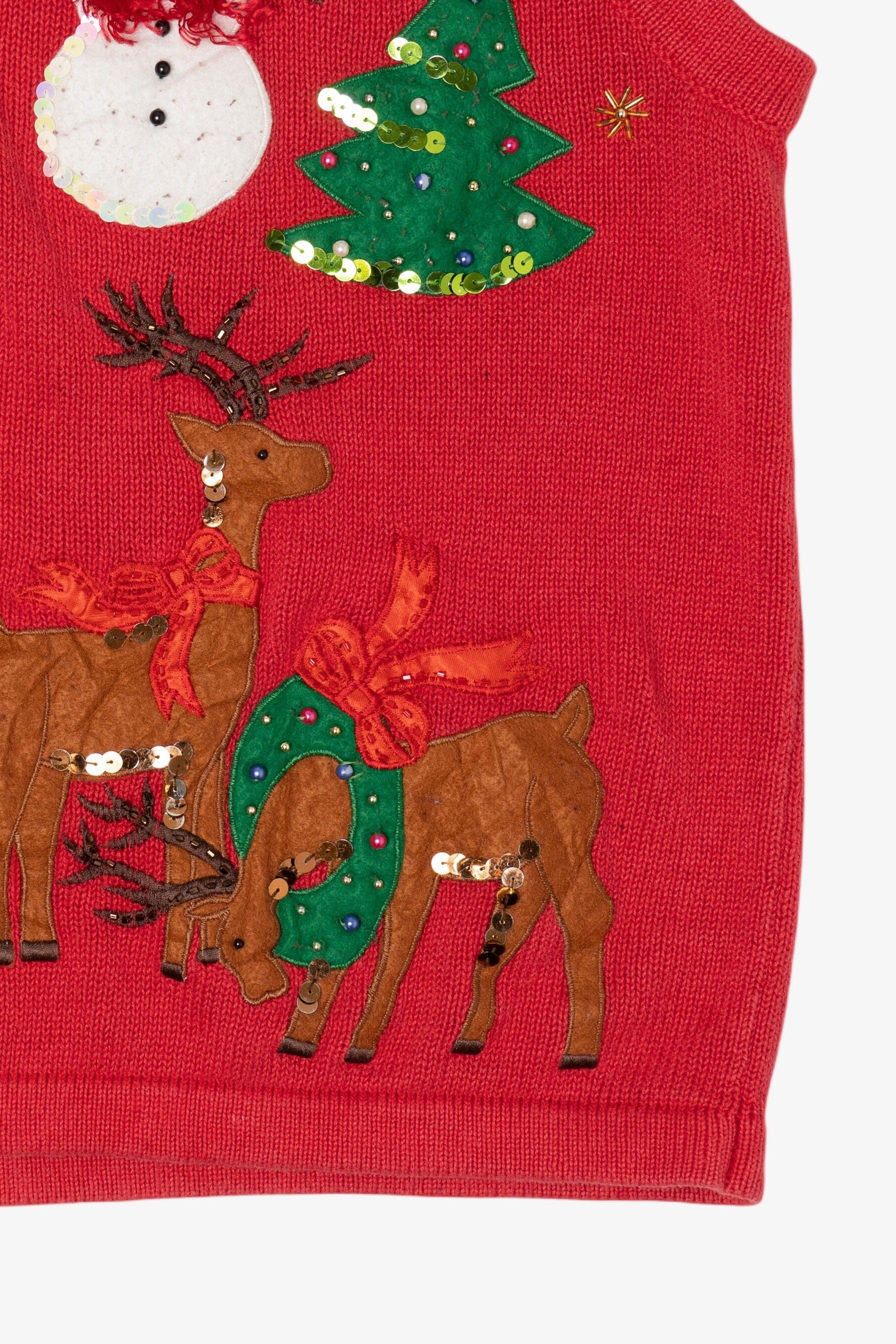 Vintage Red Lisa International Reindeer Christmas Vest (1990s)