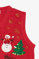 Vintage Red Lisa International Reindeer Christmas Vest (1990s)